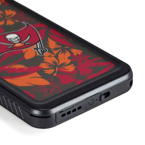 NFL Tampa Bay Buccaneers Tropical Print Galaxy S24 Waterproof Case
